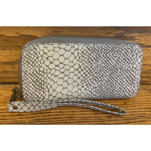 Travelon Wristlet Wallet Women’s Gray Cream - Picture 3 of 5